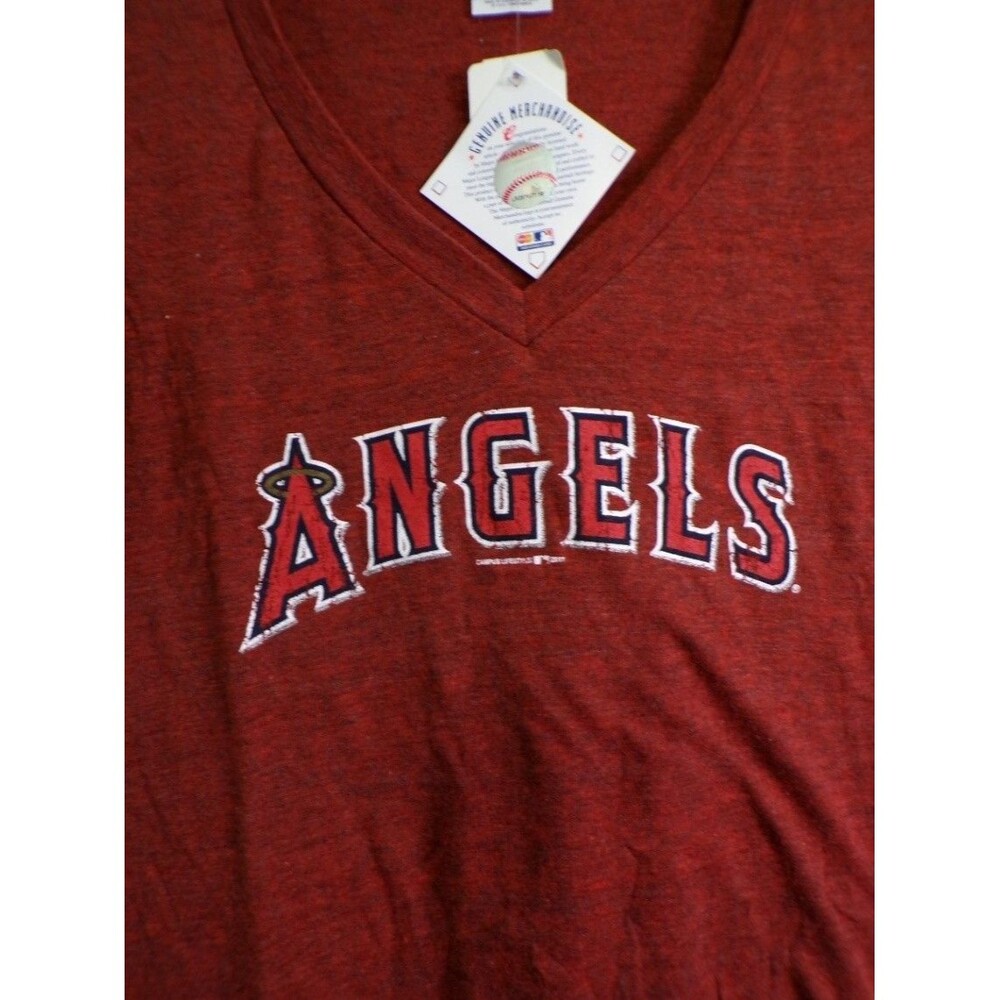 Campus Lifestyle ANGELS Women's V-Neck T-Shirt Large Red - Picture 2 of 5